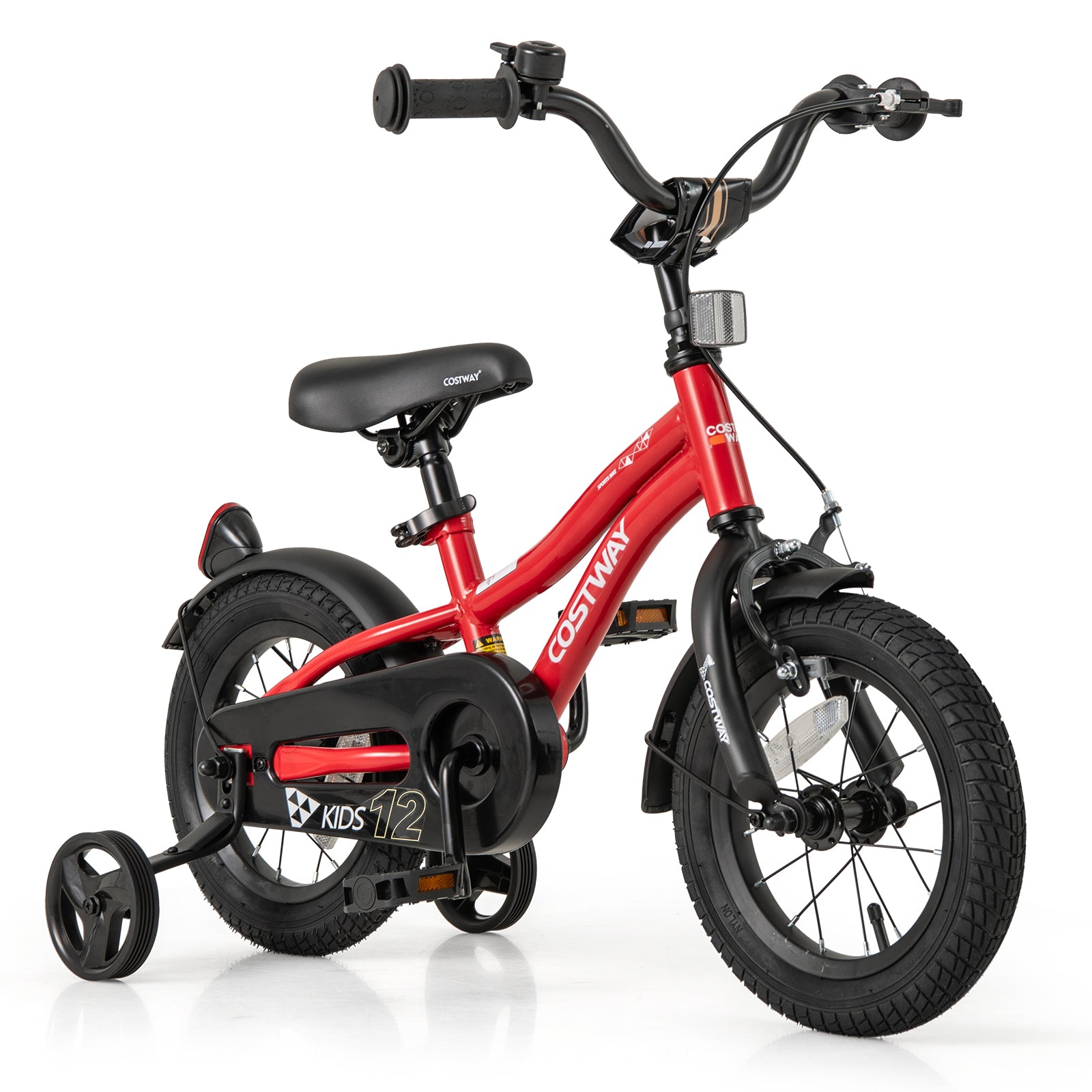 12 Inch Kids Bike Adjustable Bicycle with Reflectors and Bell for 3-4 Years Old, Red Kids Bike Red at Gallery Canada