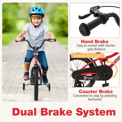 18 Inch Kids Bike, Adjustable, For 4-8 Years Old, Red Kids Bike at Gallery Canada