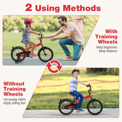 18 Inch Kids Bike, Adjustable, For 4-8 Years Old, Red Kids Bike at Gallery Canada