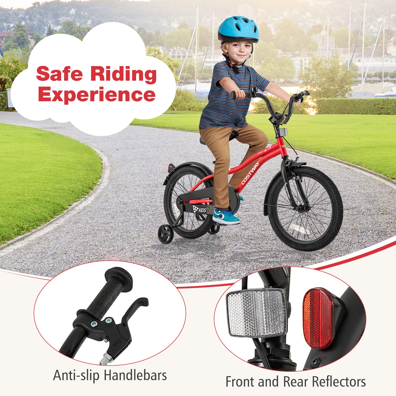 18 Inch Kids Bike, Adjustable, For 4-8 Years Old, Red Kids Bike at Gallery Canada