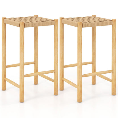 26 Inch Dining Bar Stool Set Of 2, Natural Bar Stools at Gallery Canada