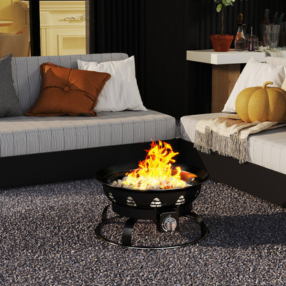 21 Inch Diameter Propane Gas Fire Pit Patio Portable Fire Bowl, Black Fire Pits at Gallery Canada