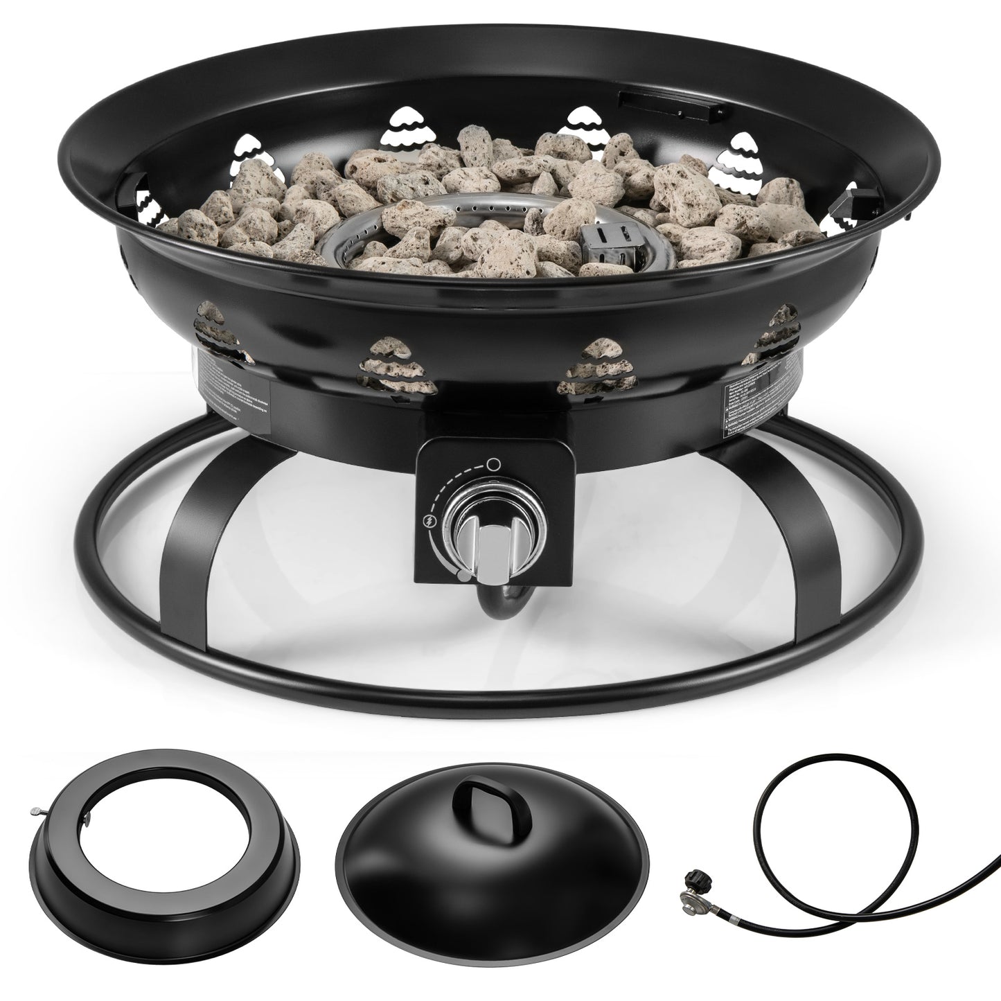 21 Inch Diameter Propane Gas Fire Pit Patio Portable Fire Bowl, Black Fire Pits at Gallery Canada
