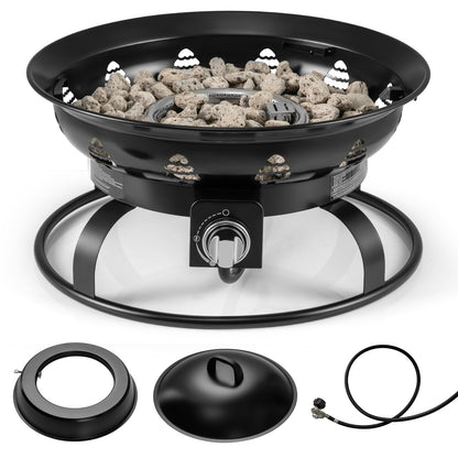 21 Inch Diameter Propane Gas Fire Pit Patio Portable Fire Bowl, Black Fire Pits at Gallery Canada