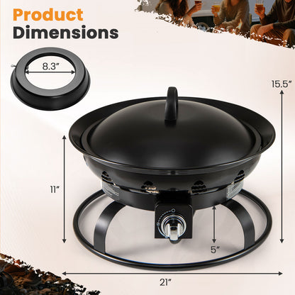 21 Inch Diameter Propane Gas Fire Pit Patio Portable Fire Bowl, Black Fire Pits at Gallery Canada