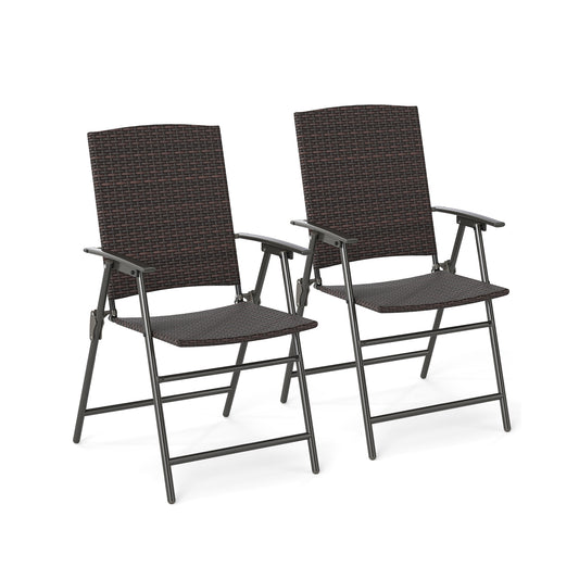 Patio PE Wicker Dining Chairs With Armrests, Metal Frame, Set Of 2 Patio Dining Chairs Options at Gallery Canada