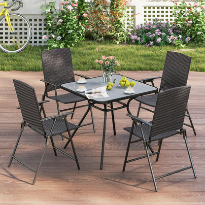 Patio PE Wicker Dining Chairs With Armrests, Metal Frame, Set Of 2 Patio Dining Chairs at Gallery Canada
