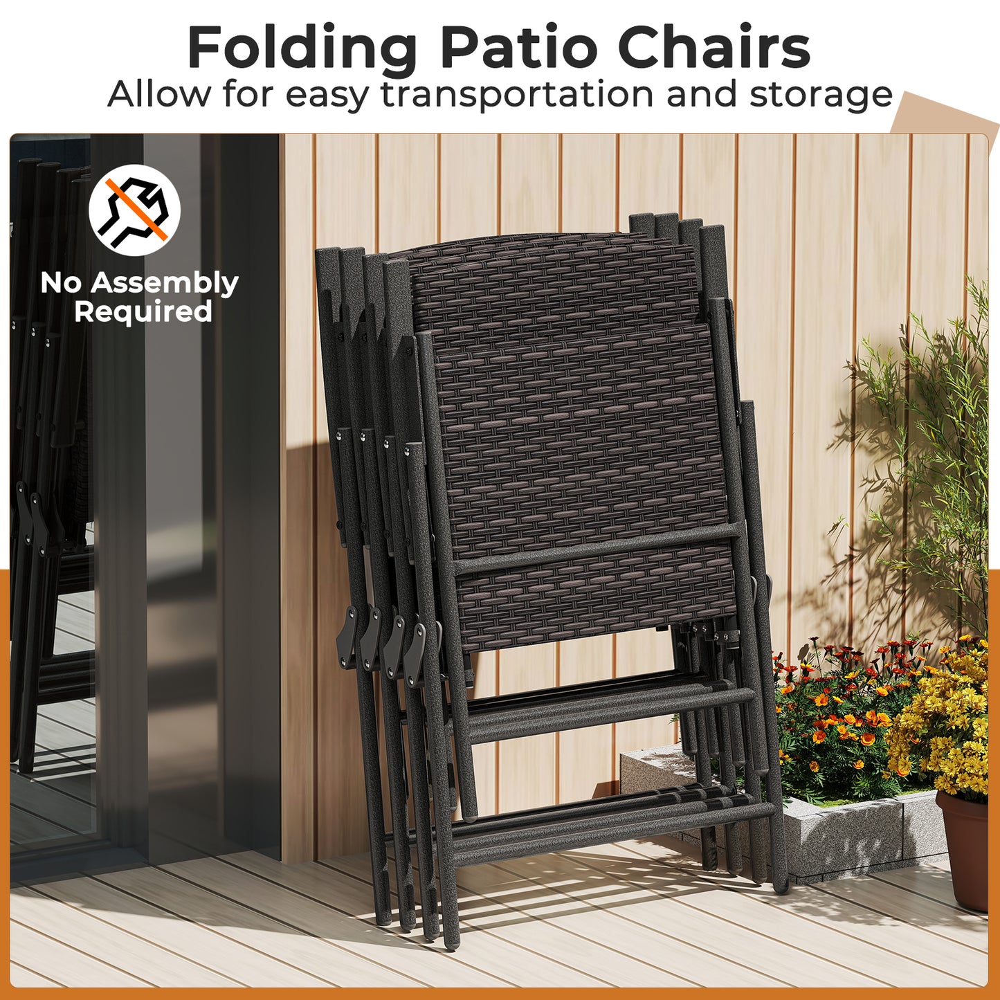 Patio PE Wicker Dining Chairs With Armrests, Metal Frame, Set Of 2 Patio Dining Chairs at Gallery Canada