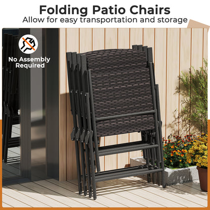 Patio PE Wicker Dining Chairs With Armrests, Metal Frame, Set Of 2 Patio Dining Chairs at Gallery Canada