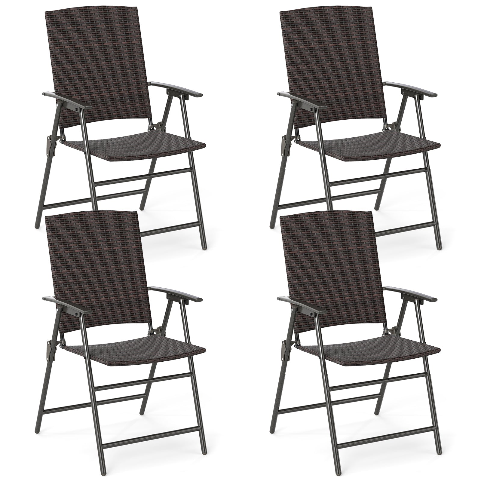 Patio Wicker Dining Chairs, Set of 4, Armrests, Metal Frame Patio Dining Chairs Options at Gallery Canada