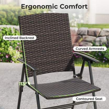 Patio Wicker Dining Chairs, Set of 4, Armrests, Metal Frame Patio Dining Chairs at Gallery Canada