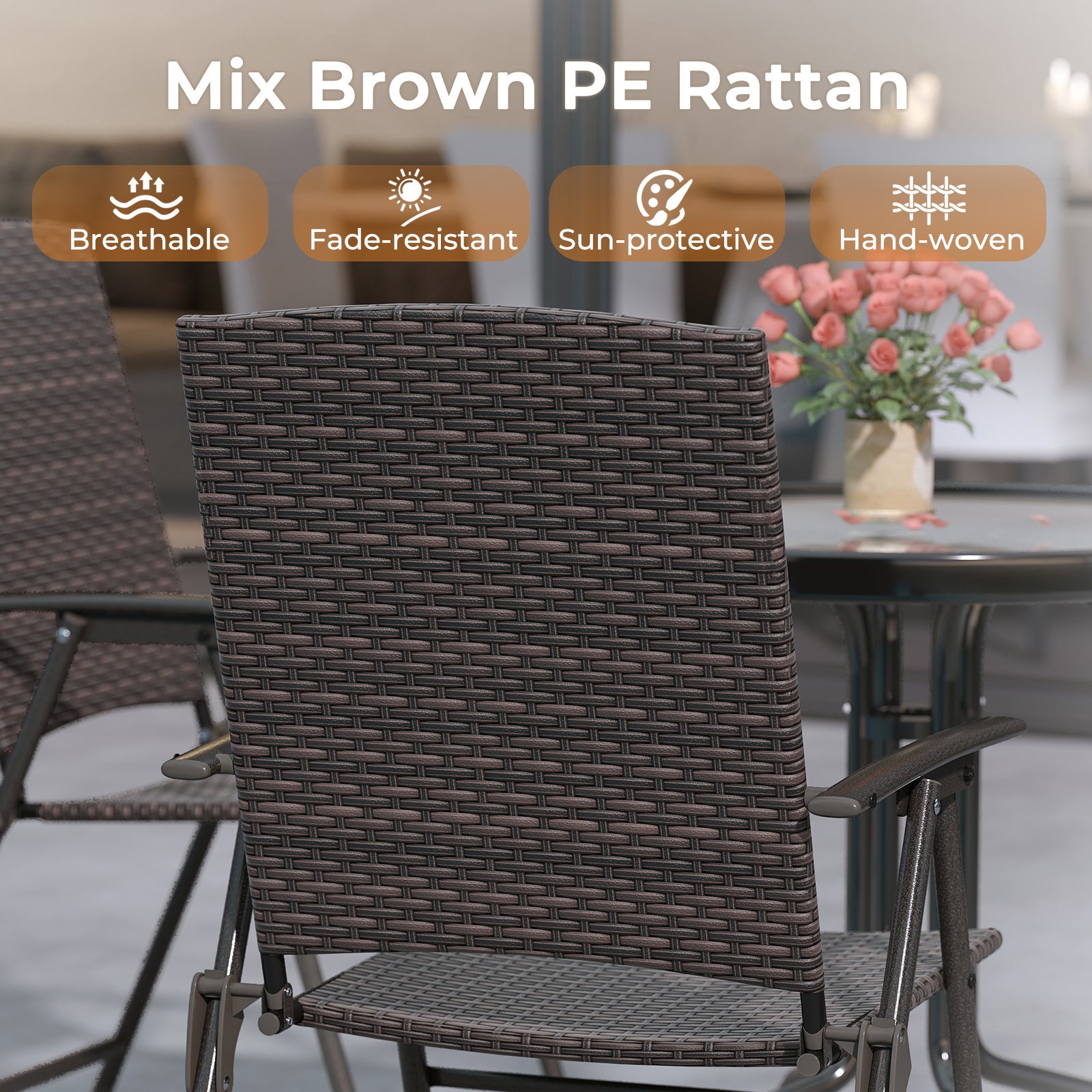 Patio Wicker Dining Chairs, Set of 4, Armrests, Metal Frame Patio Dining Chairs at Gallery Canada