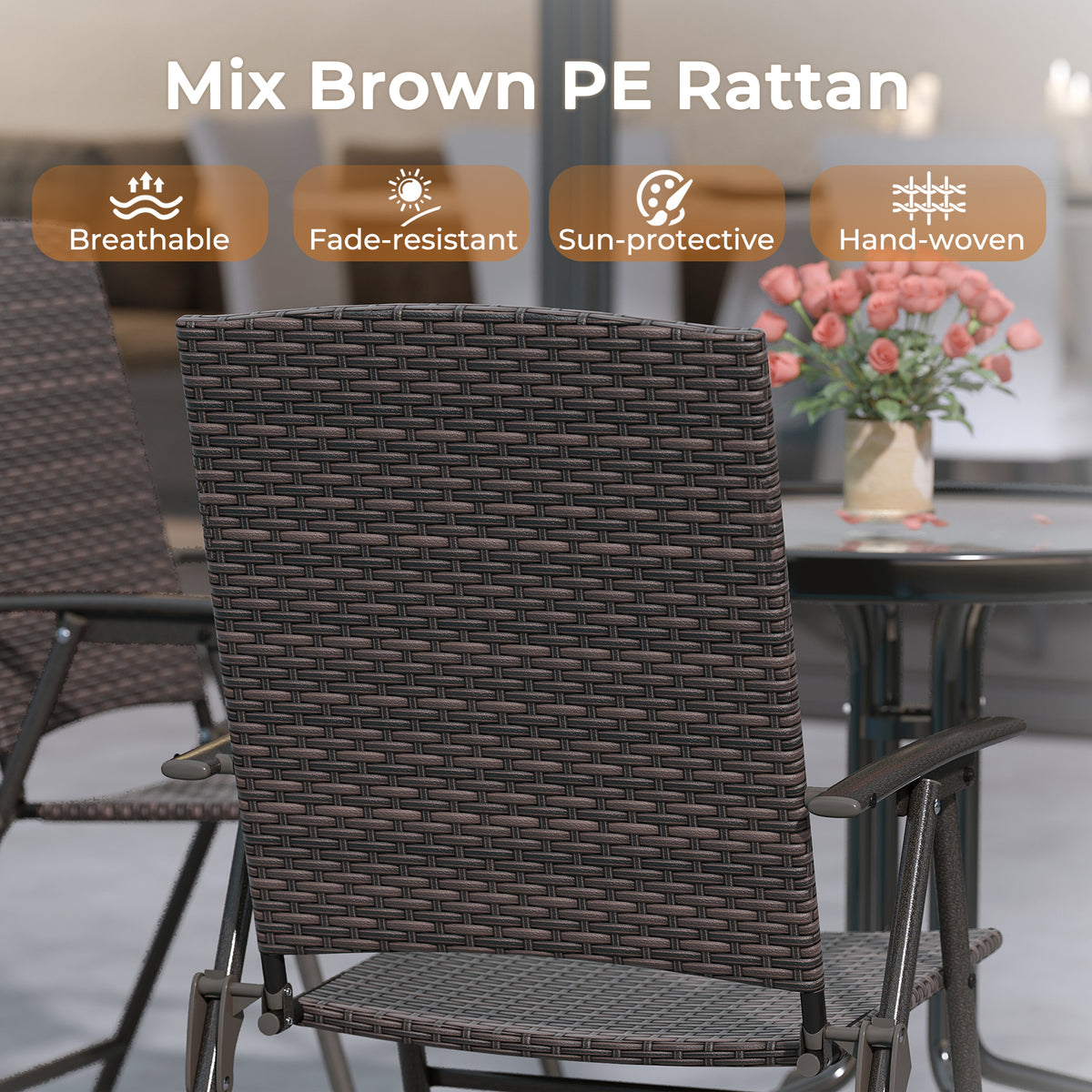 Patio Wicker Dining Chairs, Set of 4, Armrests, Metal Frame Patio Dining Chairs at Gallery Canada