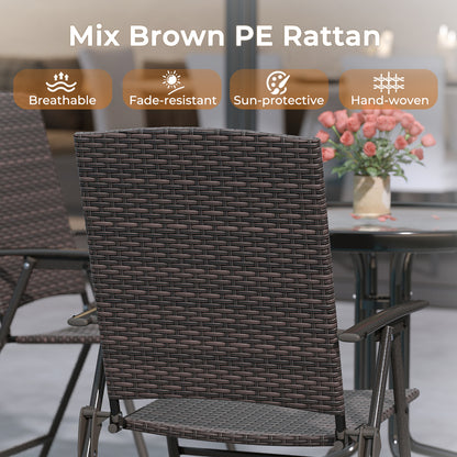 Patio Wicker Dining Chairs, Set of 4, Armrests, Metal Frame Patio Dining Chairs at Gallery Canada