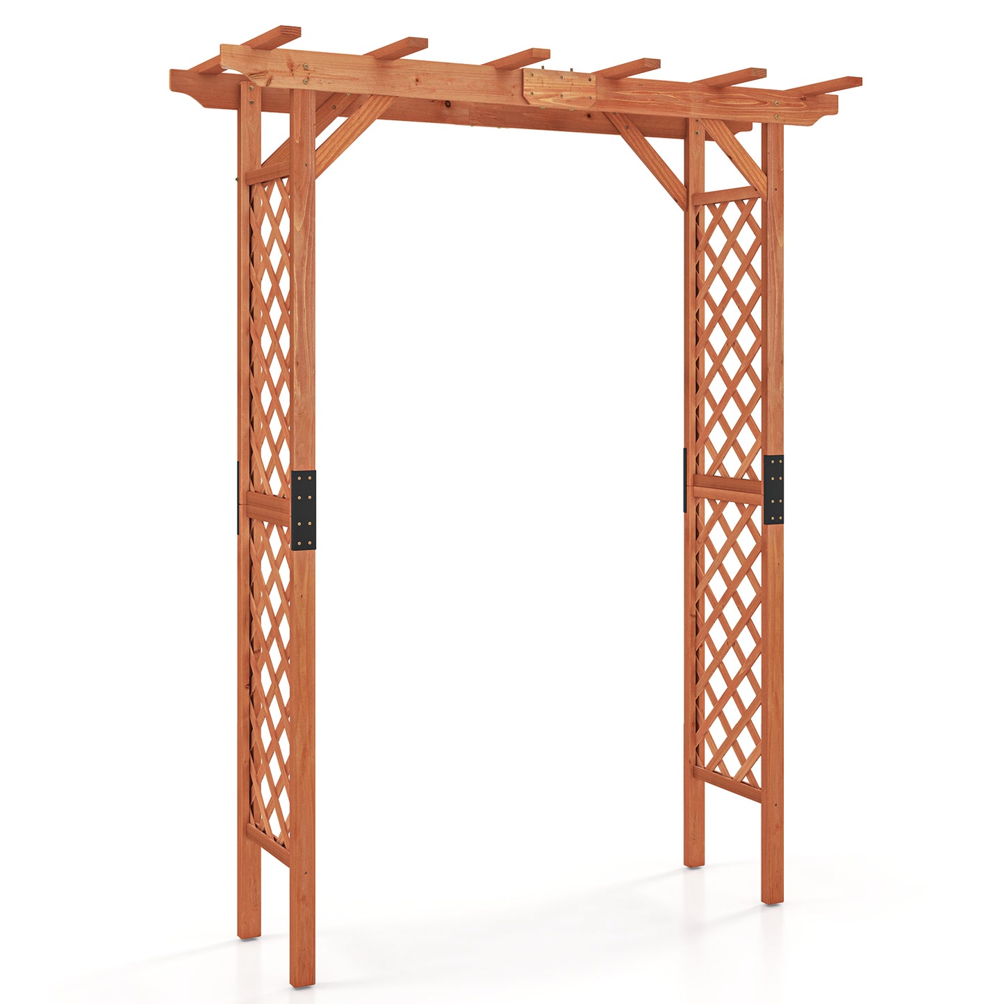 7 Feet Garden Wooden High Arbor Arch Plant Pergola, Natural Outdoor Decor at Gallery Canada