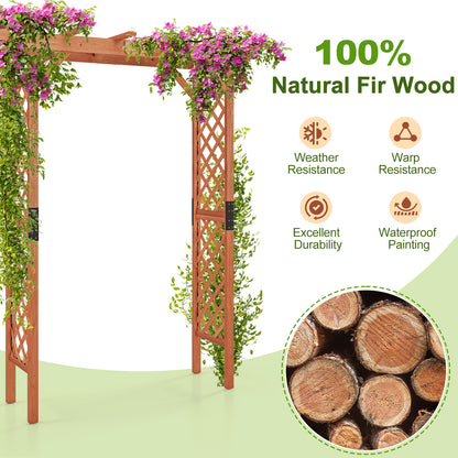7 Feet Garden Wooden High Arbor Arch Plant Pergola, Natural Outdoor Decor at Gallery Canada