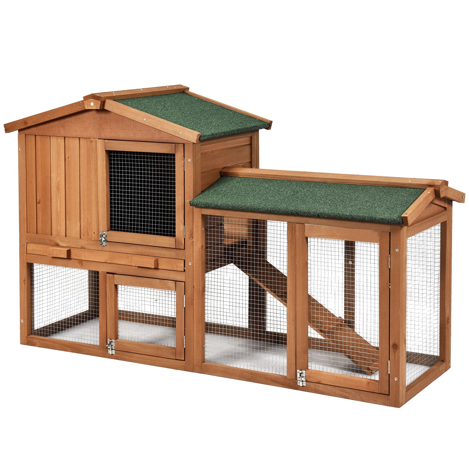 58 Inch Weatherproof Wooden Rabbit Hutch, Natural Rabbit Hutches at Gallery Canada