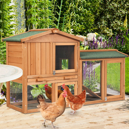 58 Inch Weatherproof Wooden Rabbit Hutch, Natural Rabbit Hutches at Gallery Canada