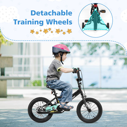 14 Inch Kids Bike Adjustable for 3-5 Years Old with Low-Step Frame, Black Kids Bike at Gallery Canada