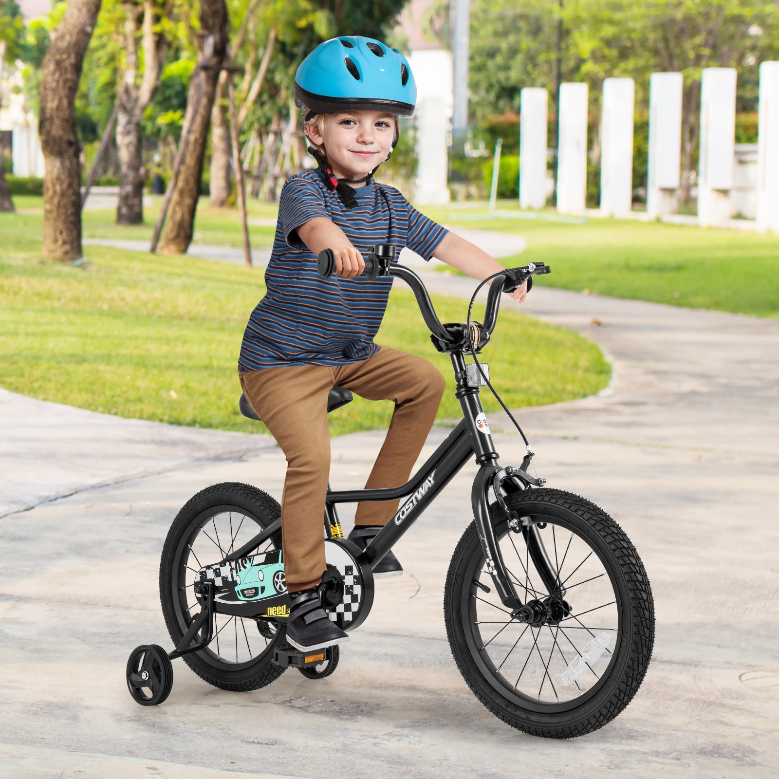 16 Inch Kids Bike Adjustable for 4-7 Years Old with Low-Step Frame, Black Kids Bike at Gallery Canada