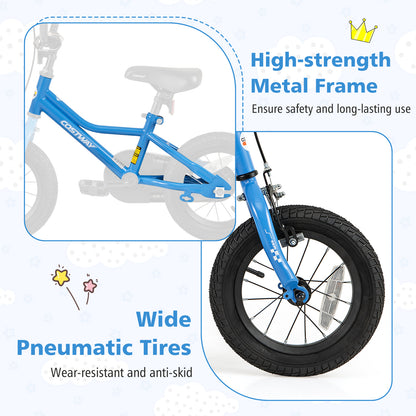 12 Inch Kids Bike with Removable Training Wheels for Aged 3-4 Years Old, Blue Kids Bike at Gallery Canada