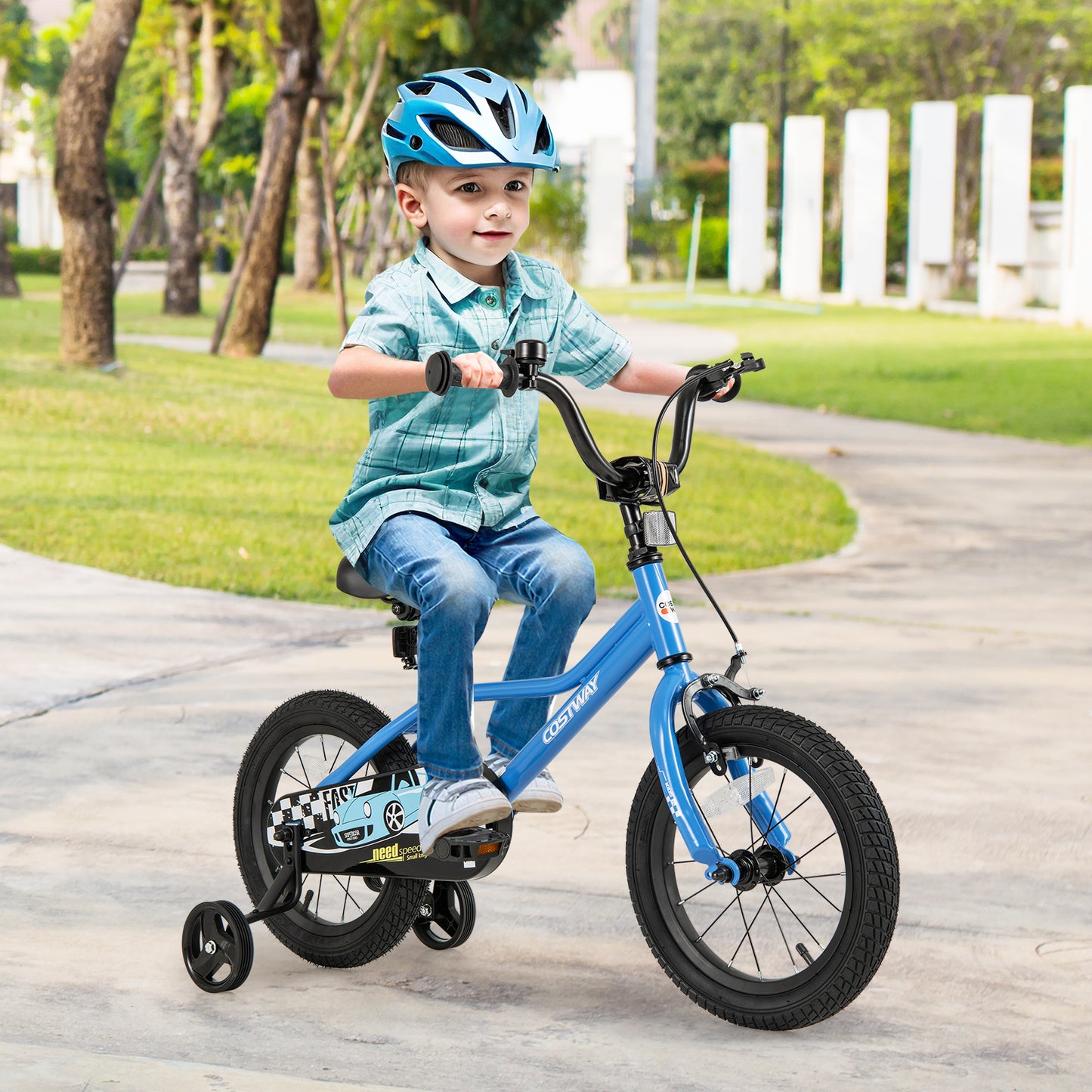 14 Inch Kids Bike with Removable Training Wheels for Aged 3-5 Years Old, Blue Kids Bike at Gallery Canada