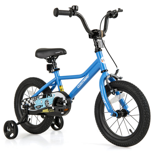 14 Inch Kids Bike, Removable Training Wheels, Ages 3-5, Blue Kids Bike Blue at Gallery Canada