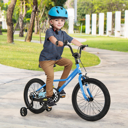 18 Inch Kids Bike with Removable Training Wheels for Aged 4-8 Years Old, Blue Kids Bike at Gallery Canada