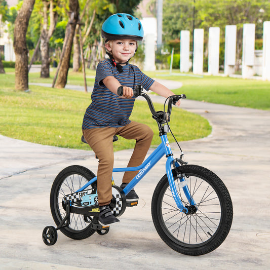 18 Inch Kids Bike with Removable Training Wheels for Aged 4-8 Years Old, Blue Kids Bike Blue at Gallery Canada