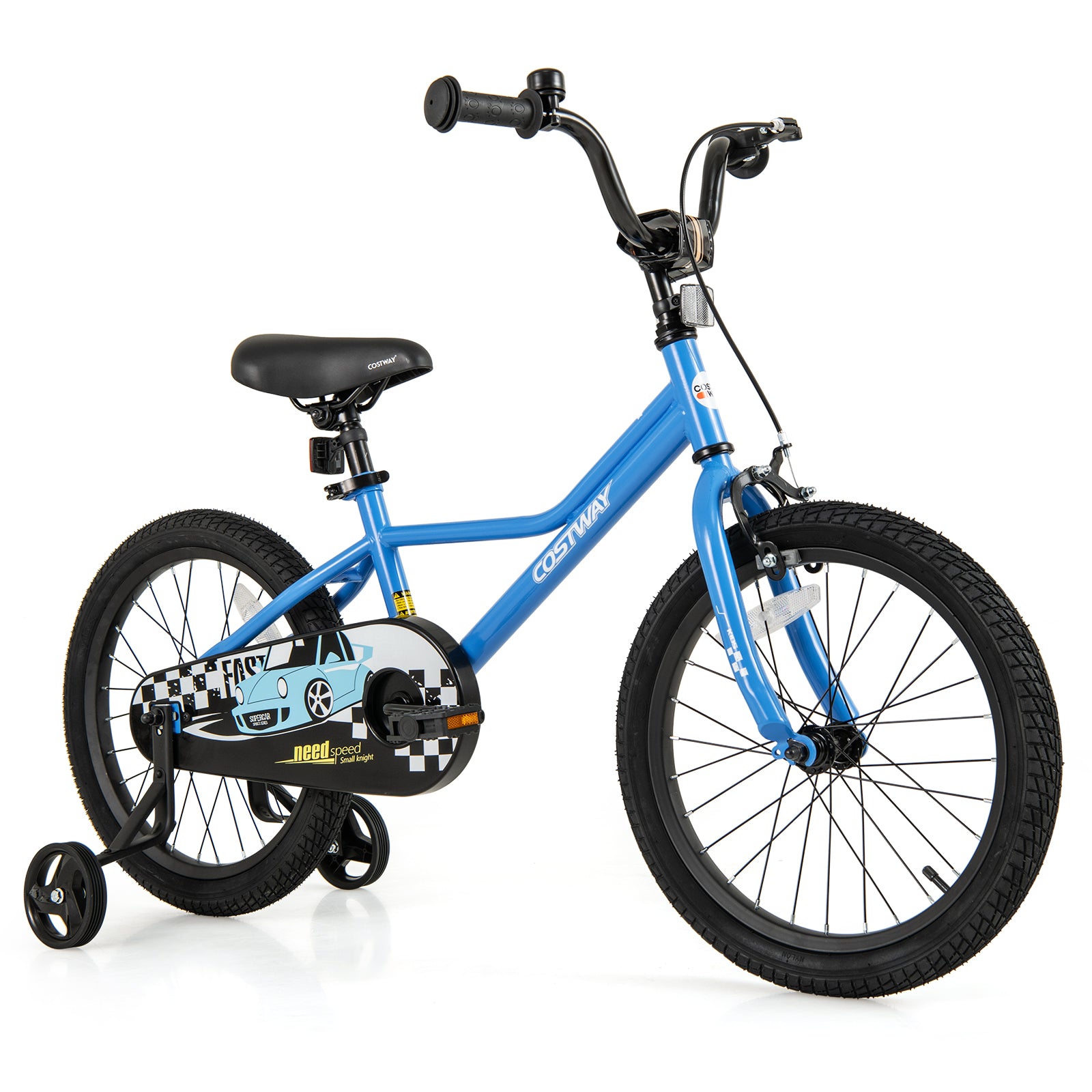 18 Inch Kids Bike, Removable Training Wheels, Ages 4-8, Blue Kids Bike Blue at Gallery Canada