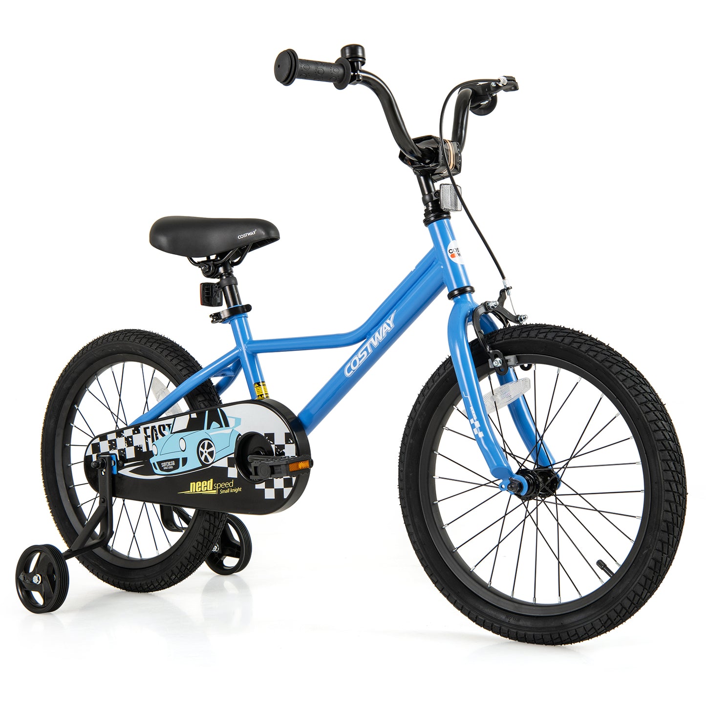 18 Inch Kids Bike with Removable Training Wheels for Aged 4-8 Years Old, Blue Kids Bike Blue at Gallery Canada