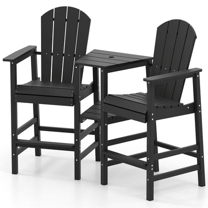 2-Seat Adirondack Chair All-Weather Adirondack Chair with Double Connecting Tray, Black Adirondack Chairs at Gallery Canada