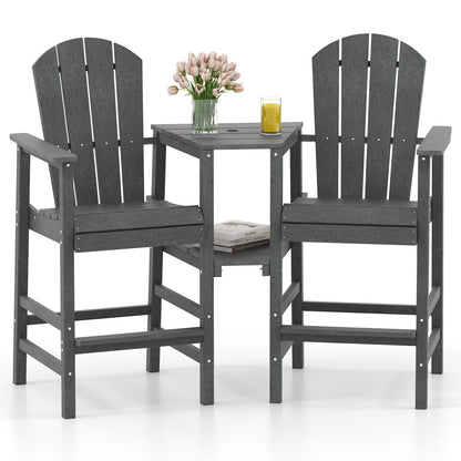 2-Seat Adirondack Chair All-Weather Adirondack Chair with Double Connecting Tray, Gray Adirondack Chairs at Gallery Canada