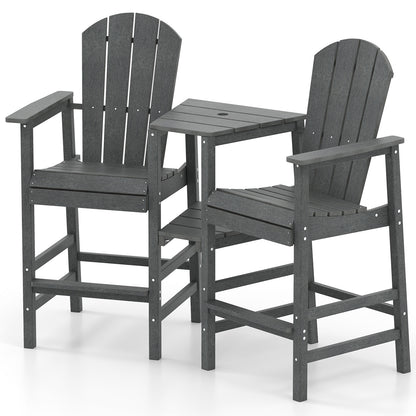 2-Seat Adirondack Chair All-Weather Adirondack Chair with Double Connecting Tray, Gray Adirondack Chairs at Gallery Canada