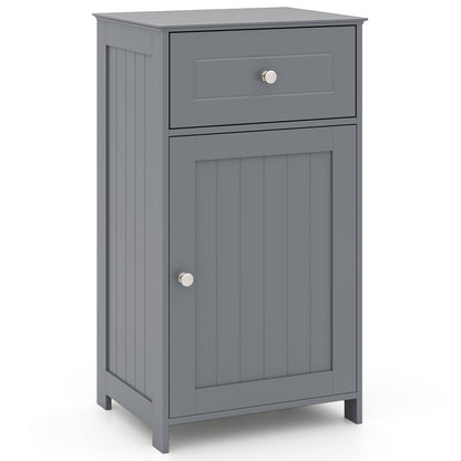 Single Door Bathroom Cabinet, Adjustable Shelf And Drawer, Gray