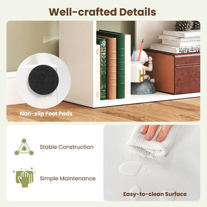 4-Tier Bookshelf Stair Bookcase with 6 Cubes Display Rack, White Bookcases at Gallery Canada