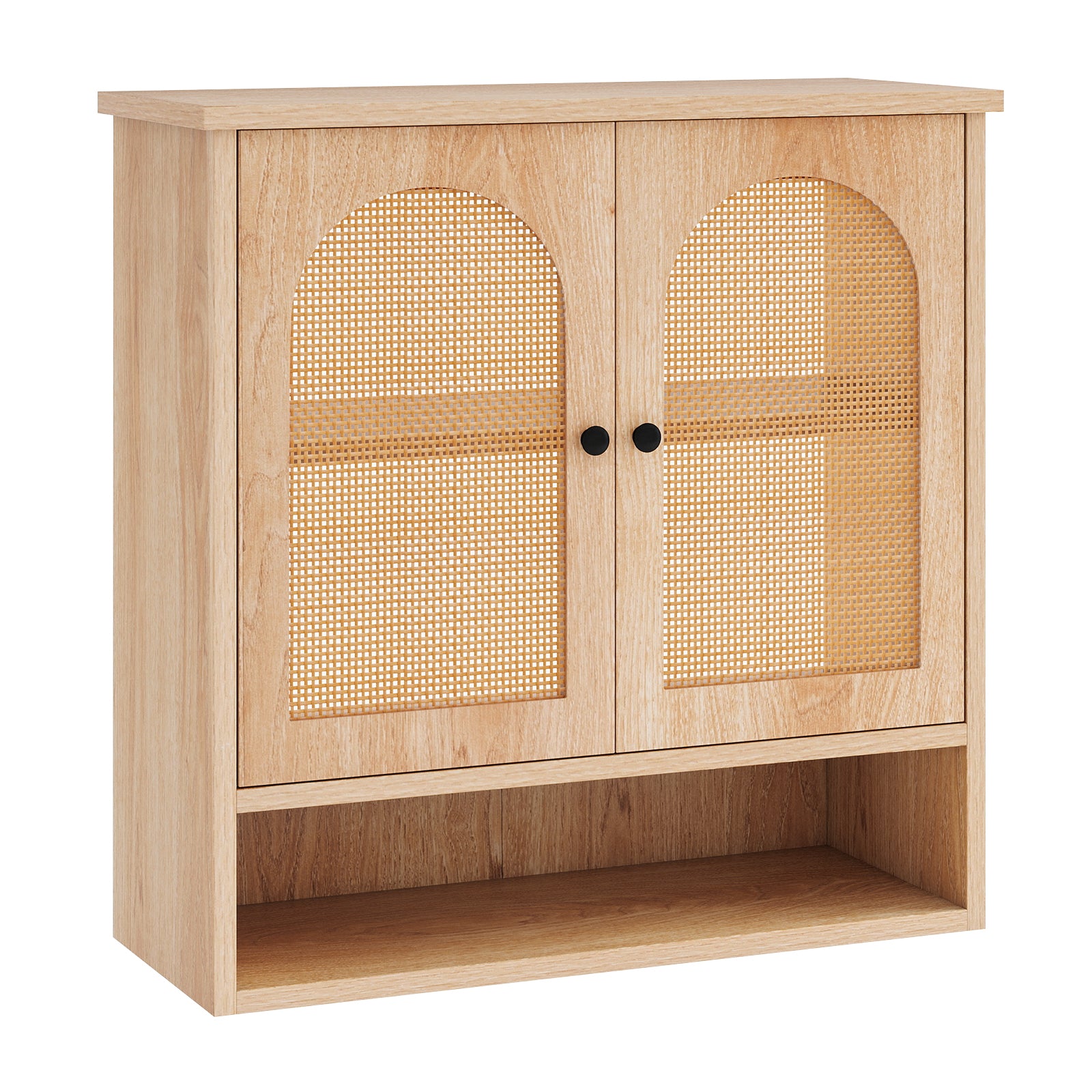 Bathroom Wall Cabinet, PE Rattan Doors, Adjustable Shelves, Natural Wall Cabinets Natural at Gallery Canada