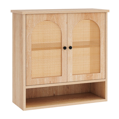 Bathroom Wall Cabinet, PE Rattan Doors, Adjustable Shelves, Natural Wall Cabinets Natural at Gallery Canada