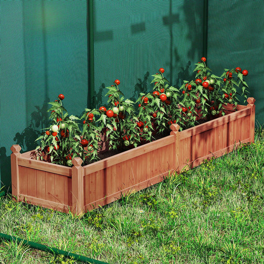 91 x 24 x 16 Inch Divisible Planter Box, Corner Drainage, Non-Woven Liner, Brown Raised Garden Beds Brown at Gallery Canada