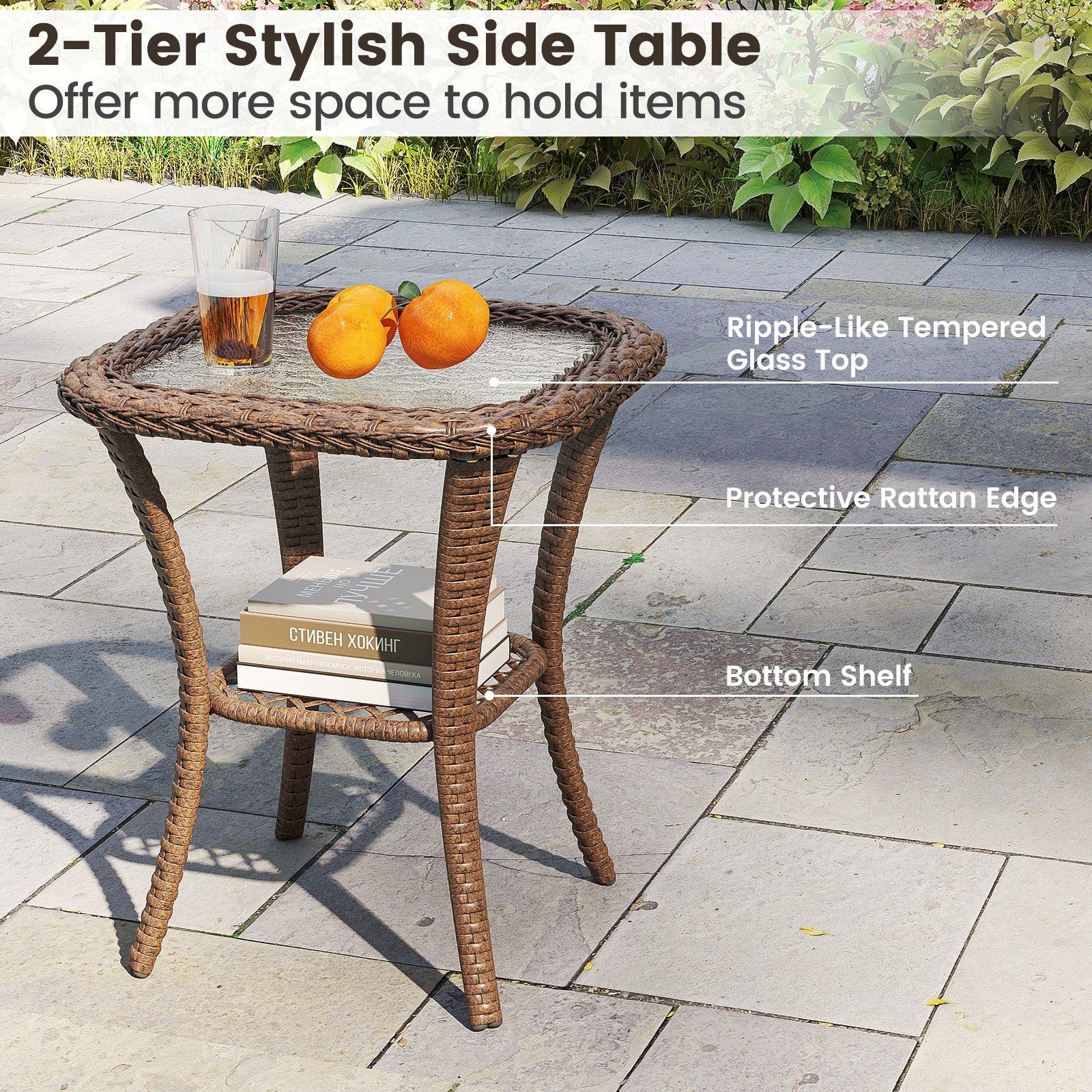 3 Piece Patio Swivel Rocker Set, With Glass Side Table, Gray Patio Rocking Chairs & Gliders at Gallery Canada