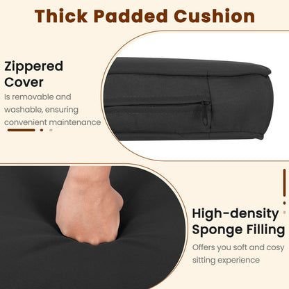 3 Pieces Patio Furniture Set with Tempered Glass Coffee Table and Soft Seat Cushions, Black Patio Conversation Sets at Gallery Canada