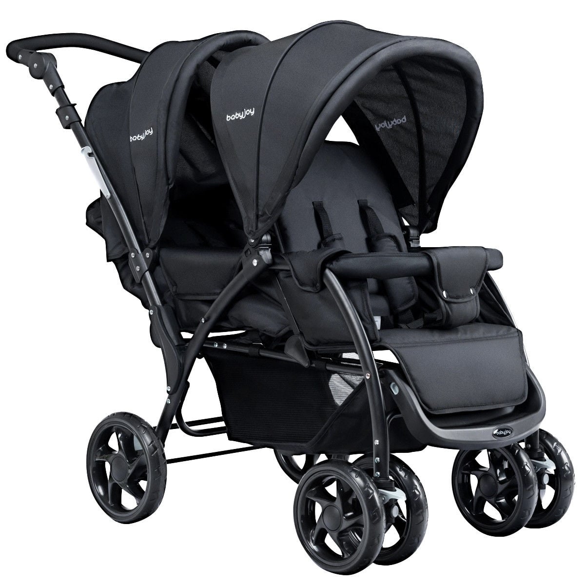 Foldable Lightweight Front Back Seats Double Baby Stroller, Black Baby Strollers Black at Gallery Canada