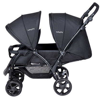Foldable Lightweight Front Back Seats Double Baby Stroller, Black Baby Strollers at Gallery Canada