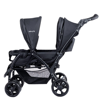 Foldable Lightweight Front Back Seats Double Baby Stroller, Black Baby Strollers at Gallery Canada