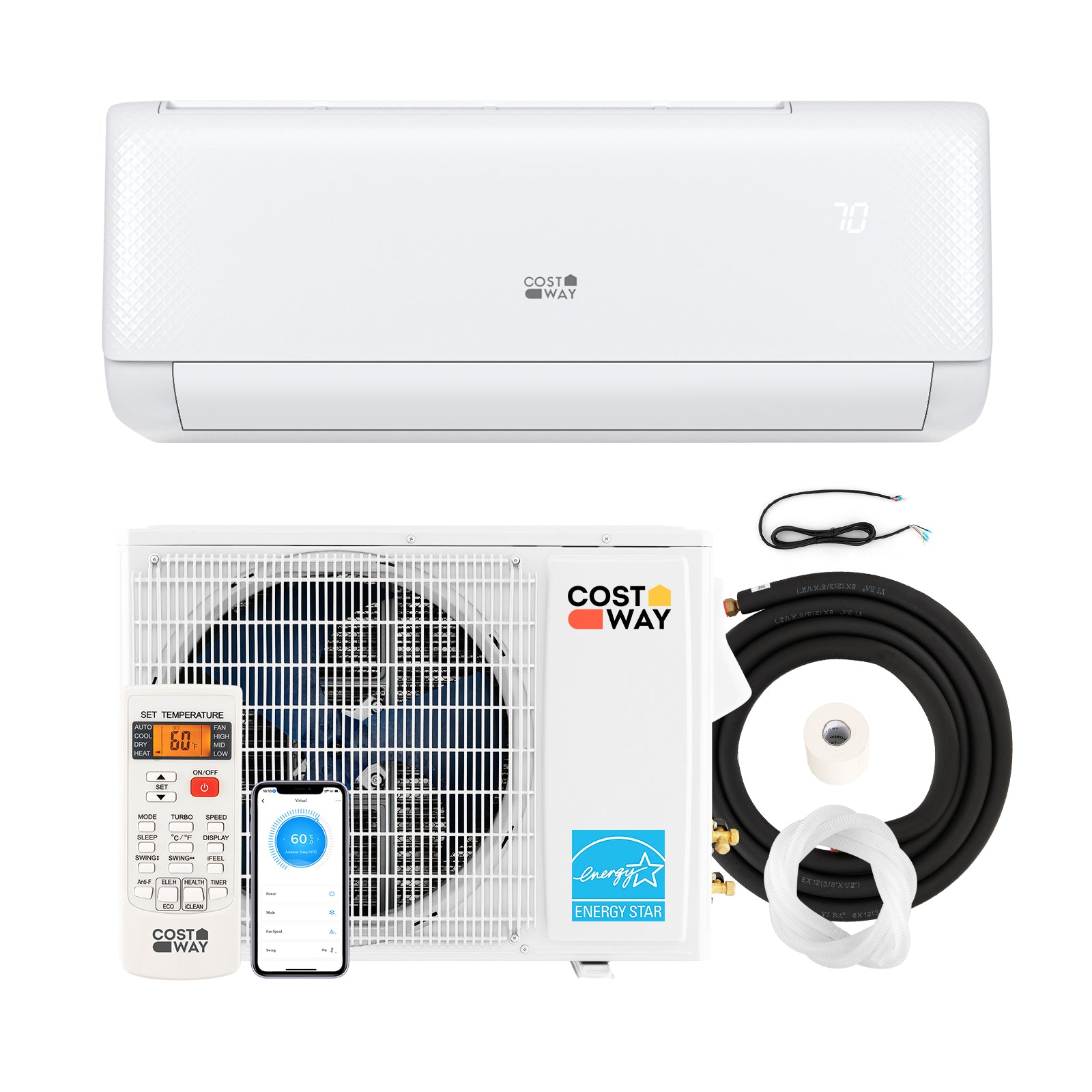 Airtural Series 24000 BTU 21 SEER2 Mini Split Heat Pump Energy Star Certified WiFi Enabled, White Mini Split Air Conditioners at Gallery Canada