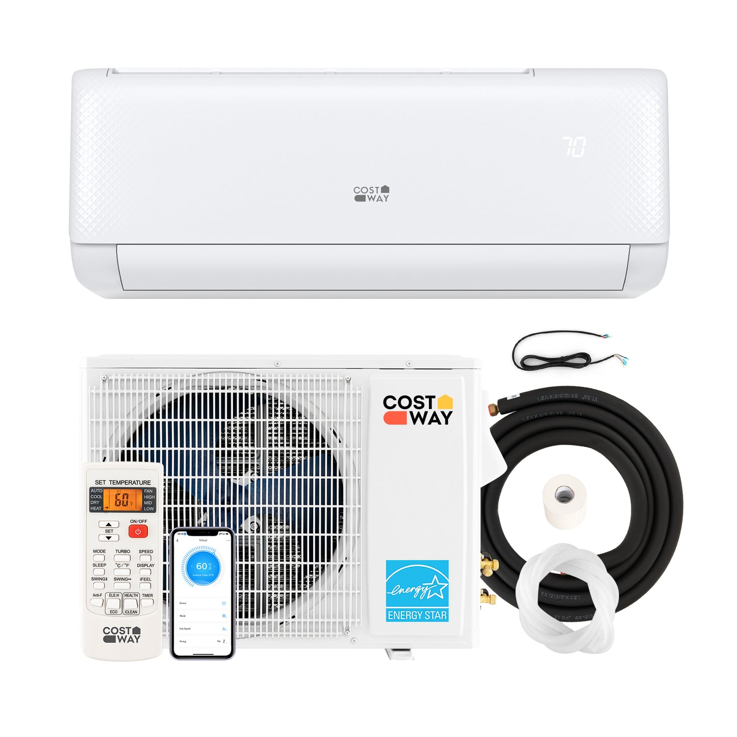 Airtural Series 24000 BTU 21 SEER2 Mini Split Heat Pump Energy Star Certified WiFi Enabled, White Mini Split Air Conditioners at Gallery Canada