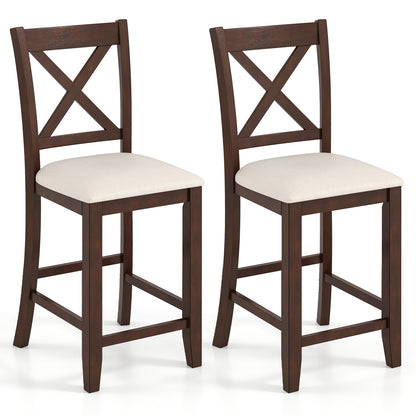 Modern Farmhouse Counter Height Stools, With Footrest And Cushion, Walnut Bar Stools Walnut at Gallery Canada