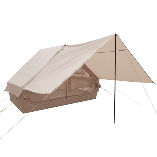 4-6 People Inflatable Camping Tent with Porch and Carrying Bag, Beige Tents Beige at Gallery Canada