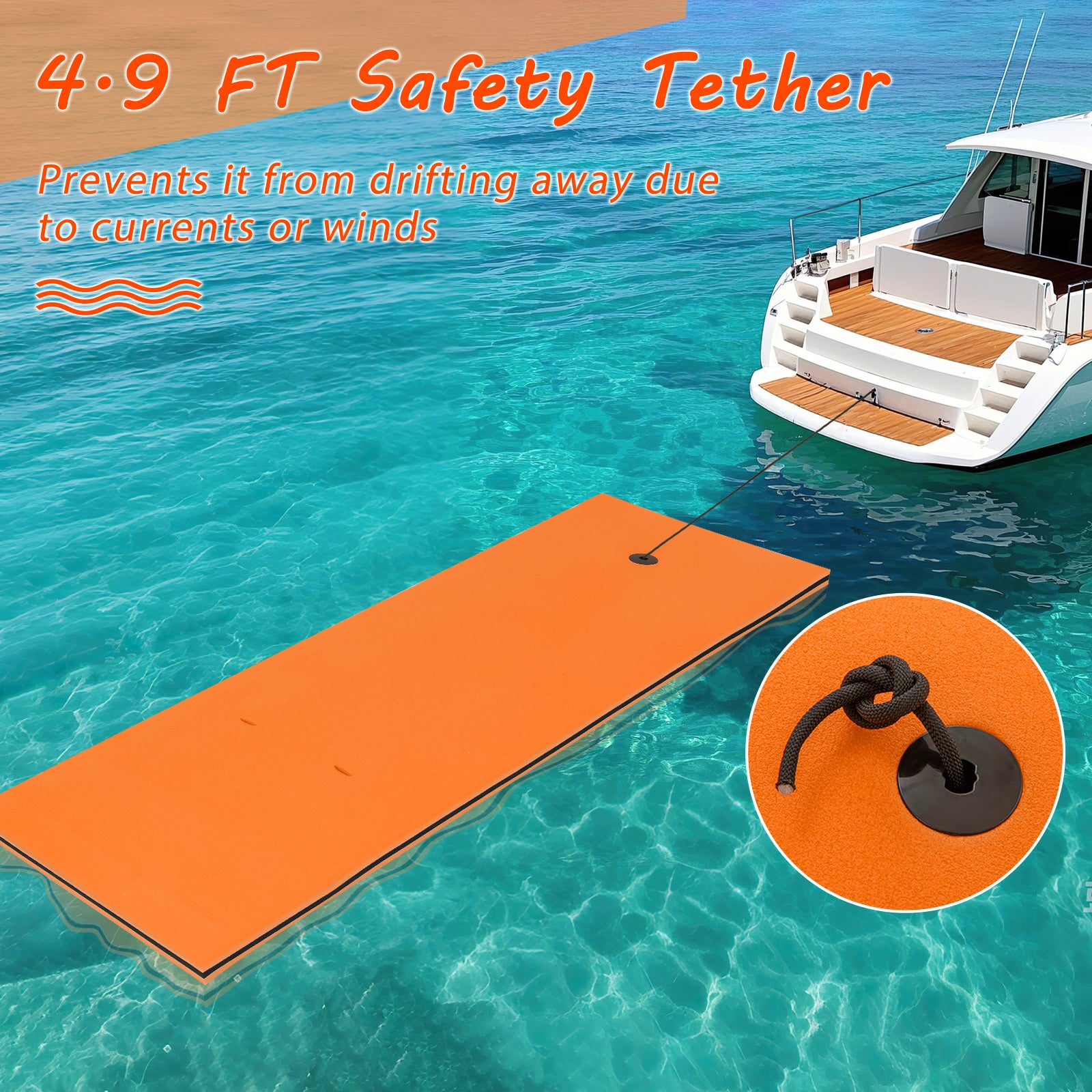 3-layer Tear-resistant Relaxing Foam Floating Pad, Orange Swimming at Gallery Canada
