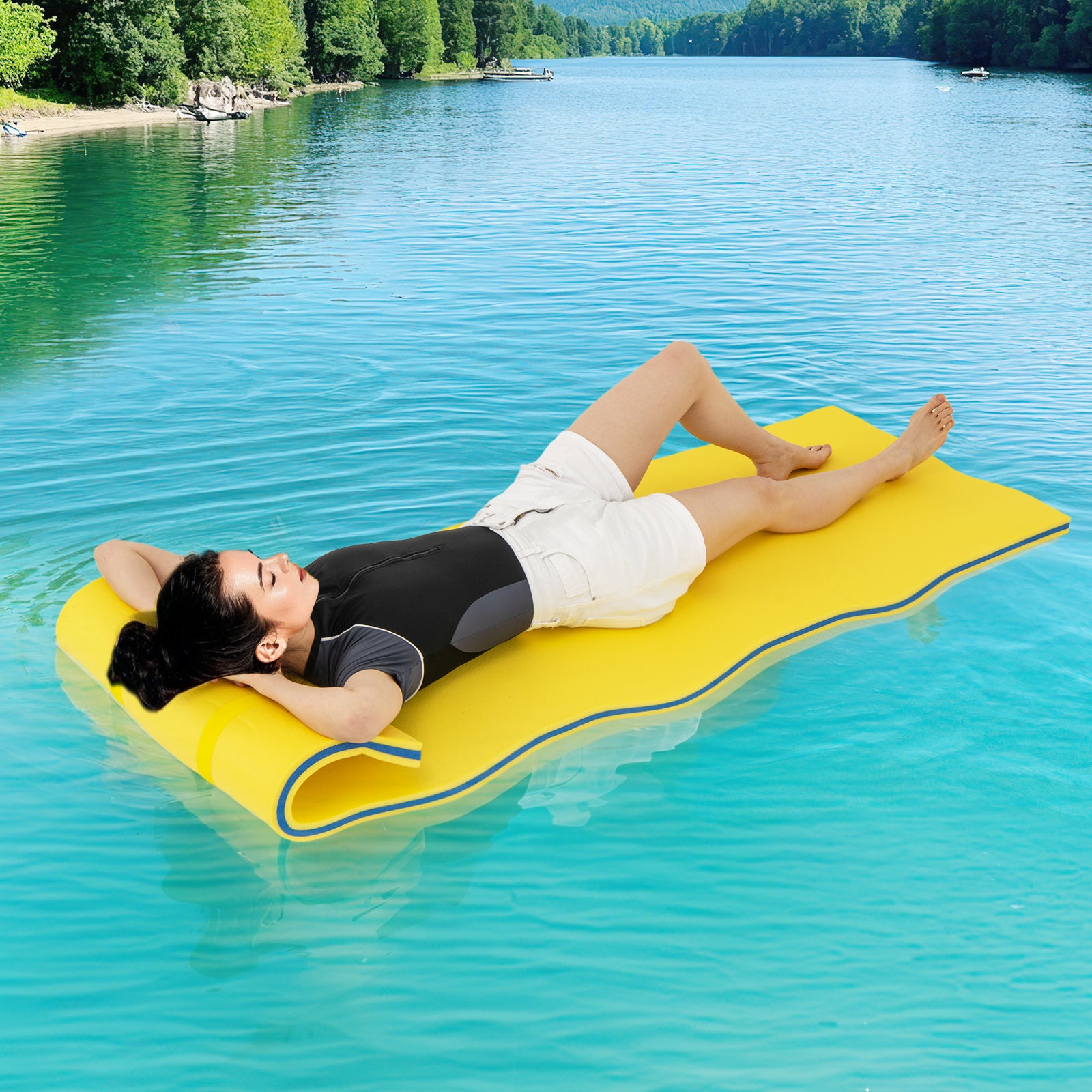 3-layer Tear-resistant Relaxing Foam Floating Pad, Yellow Swimming at Gallery Canada